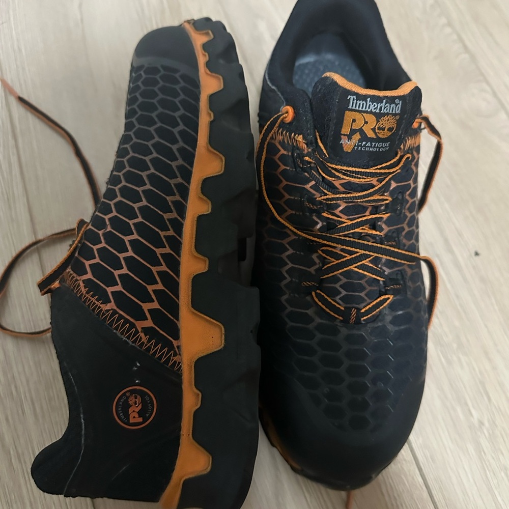Timberland PRO Black and Orange Athletic Shoes